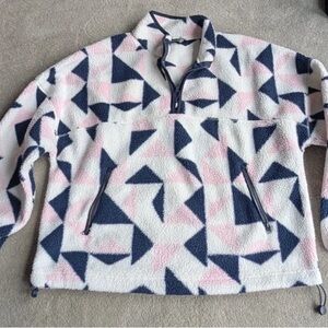 Geometric Patterned Fleece Jacket